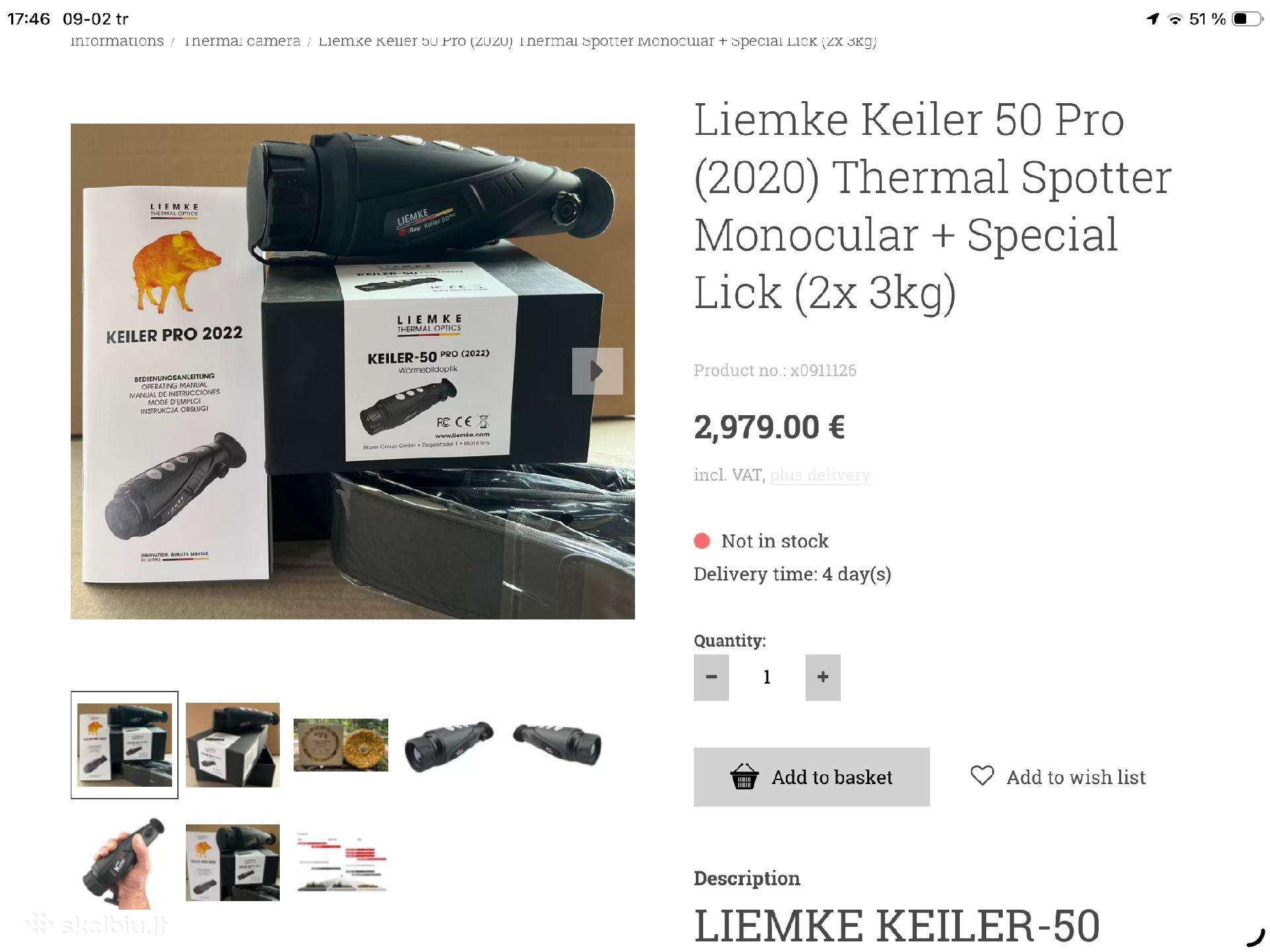 Parduodu monoklį termovizoriu Keiler-50