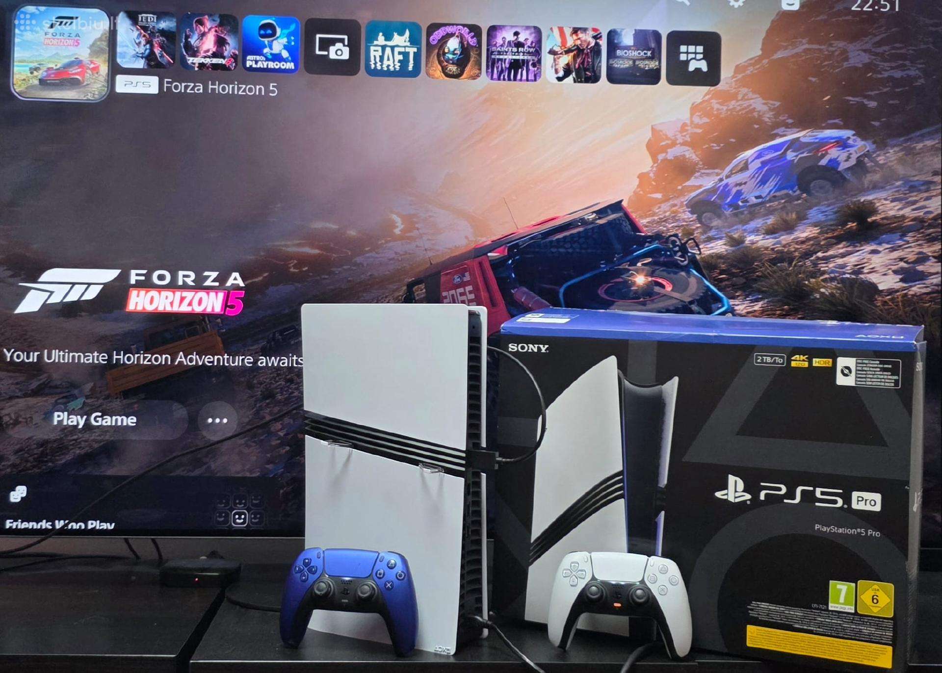 Playstation 5 pro 2tb su garantija ir žaidimais