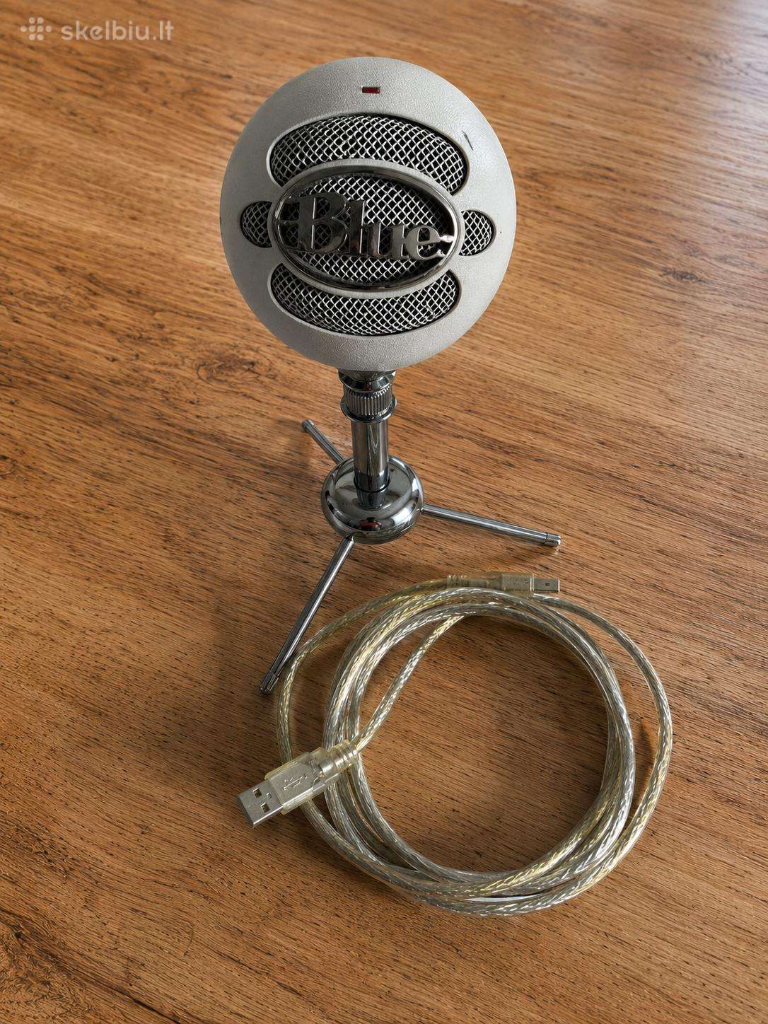 Blue Snowball Usb mikrofonas + stovas ir laidas