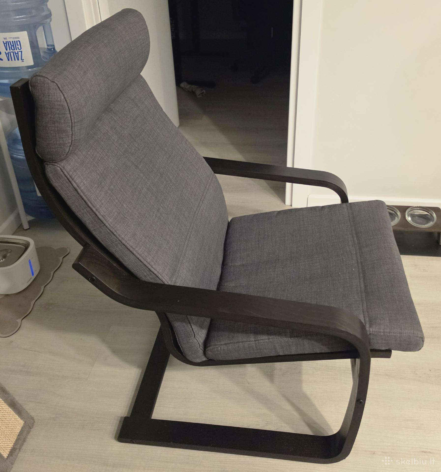 Fotelis Poäng juoda/pilka