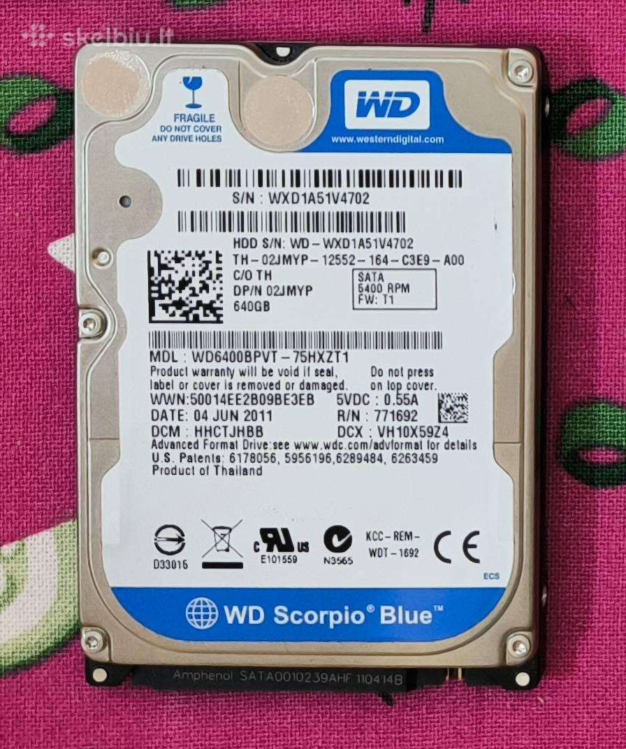 Wdc 2.5" Sata HDD 640gb