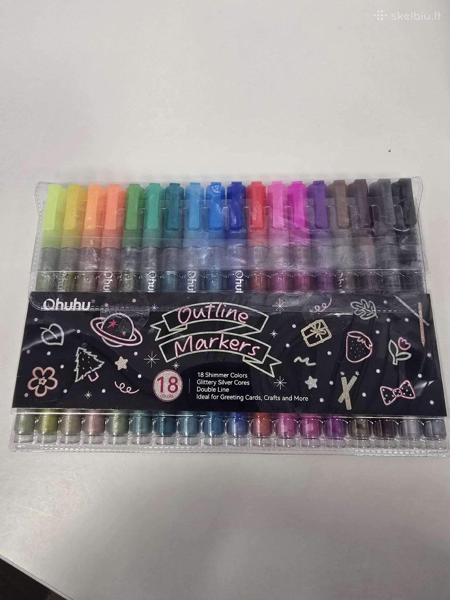 Ohuhu Outline Markers – 18 spalvų