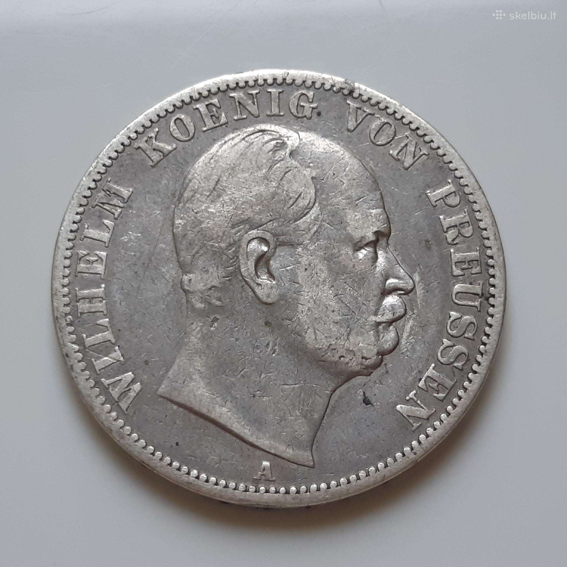 Prūsija taleris sidabras 1867