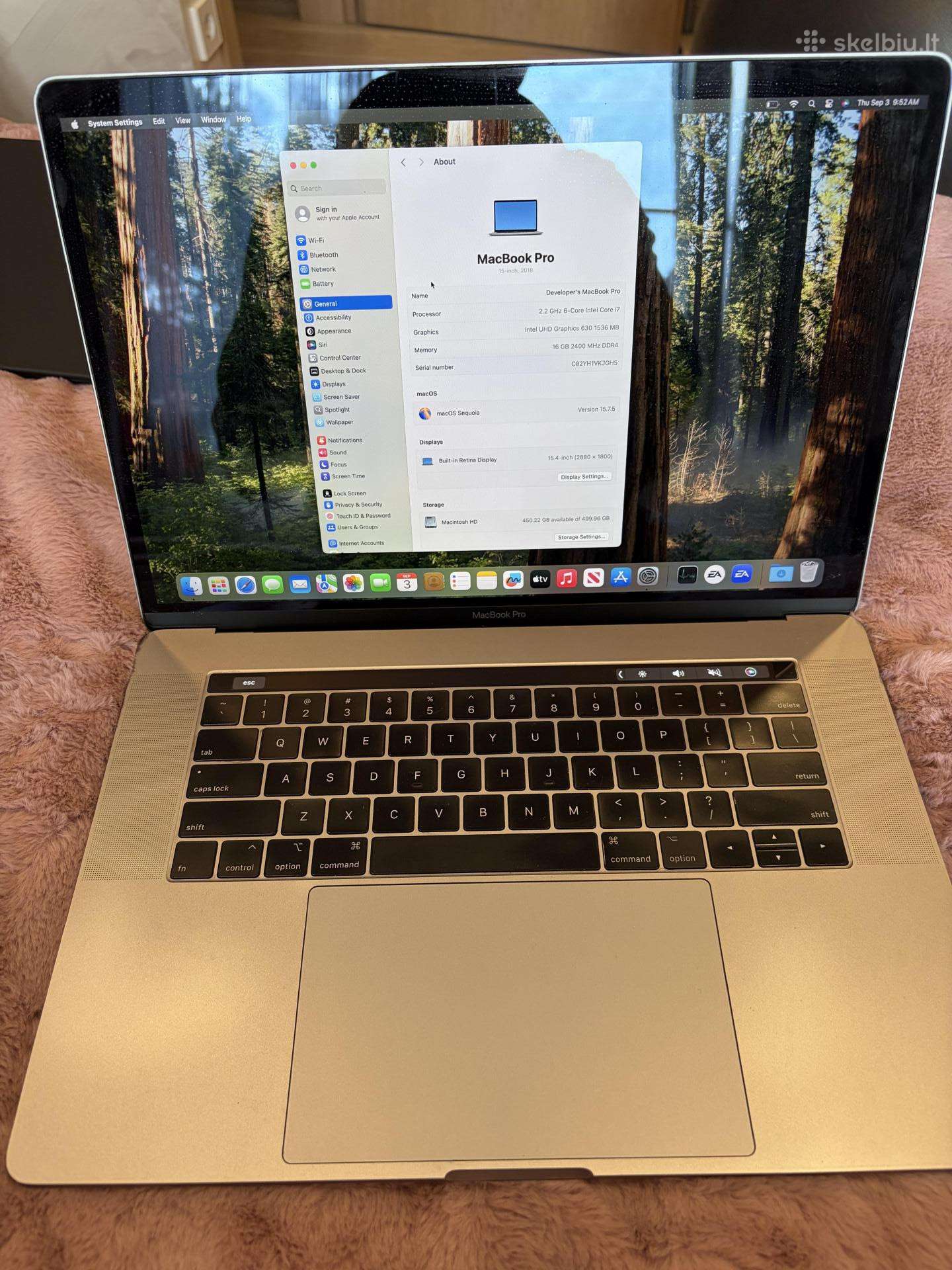 MacBook Pro 15 i7-8750h, 16gb RAM, 512 SSD
