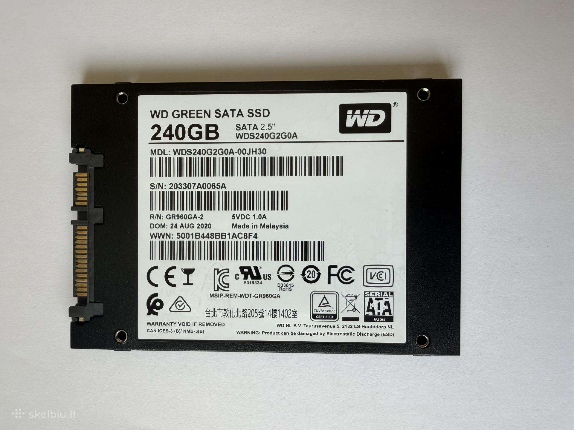2,5" SSD diskas 240 GB Wd Green
