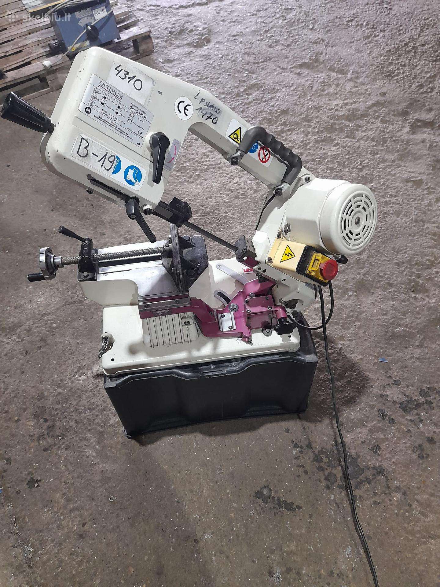 Juostinės pjovimo staklės Optimum Opti S 100 G