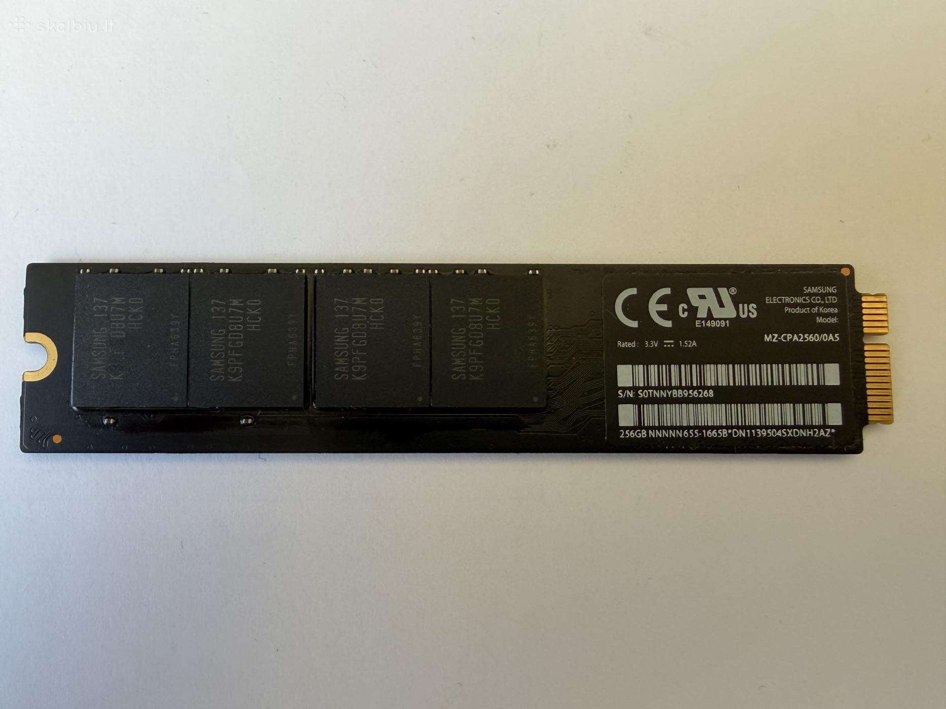 SSD Pcie Samsung 256gb (iš Macbookair)