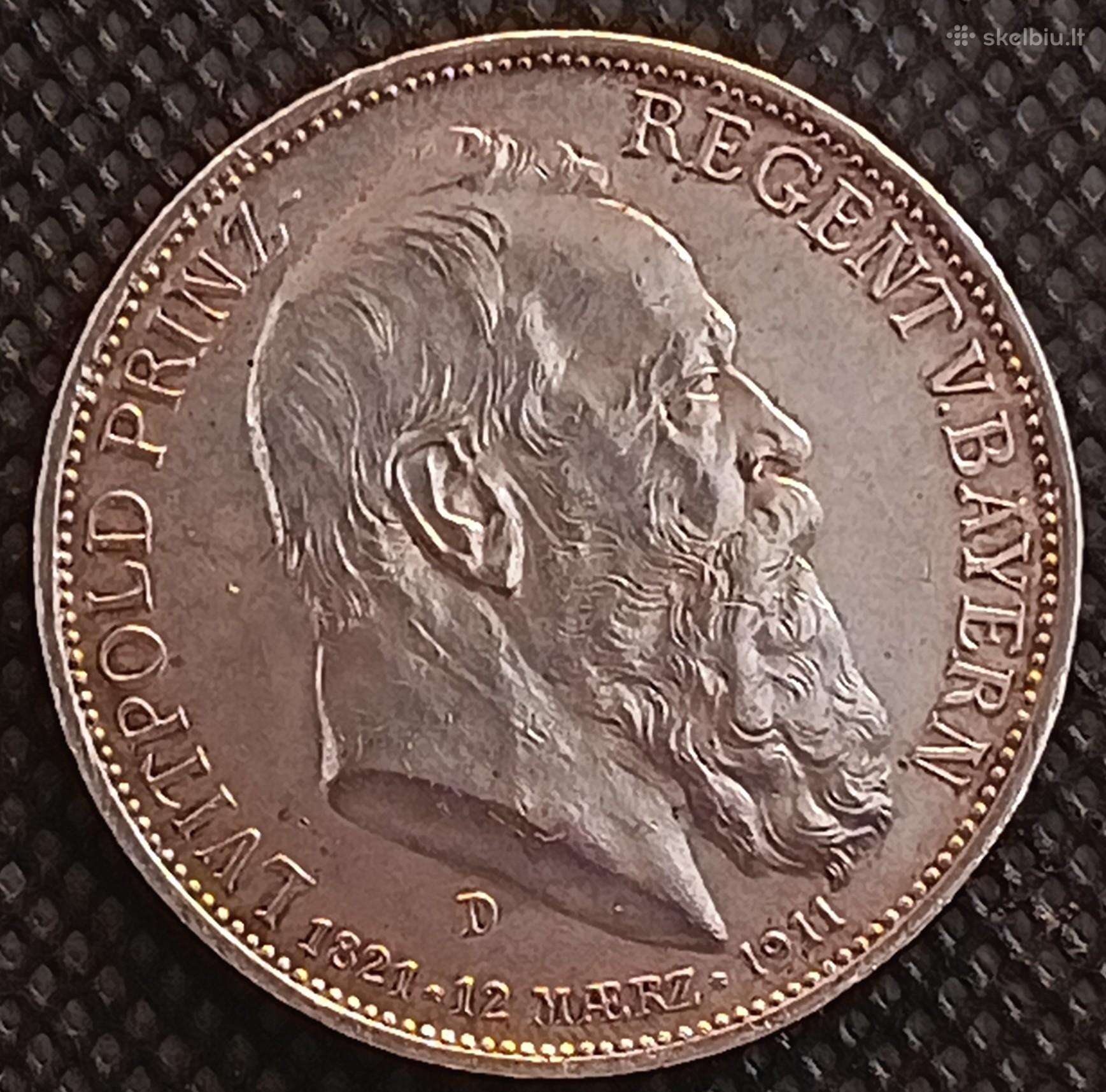 Vokietijos imperijos sidabrinė moneta 3 markės
