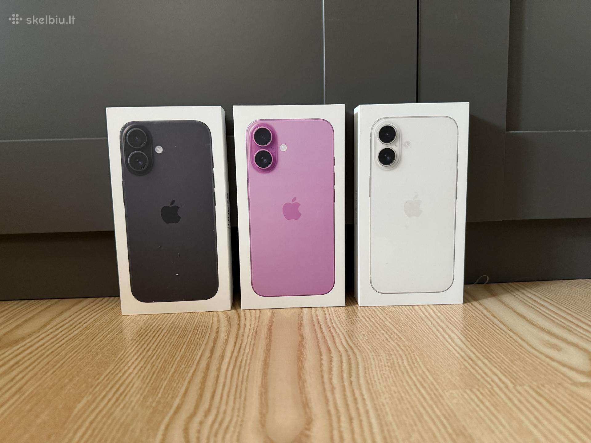 Nauji supakuoti iPhone 16 128gb keliu spalvu