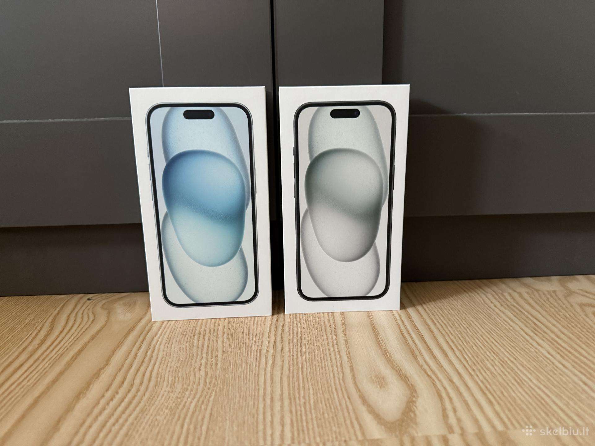 Nauji iPhone 15 128gb Blue ir Black spalvu