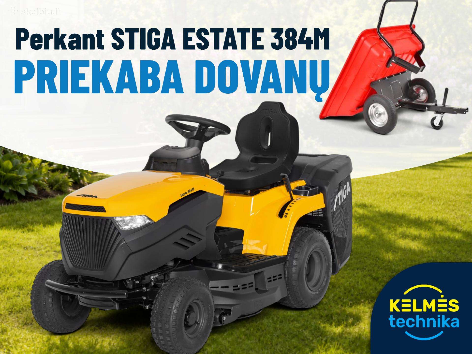 Sodo traktoriukas su krepšiu Stiga estate 384 M