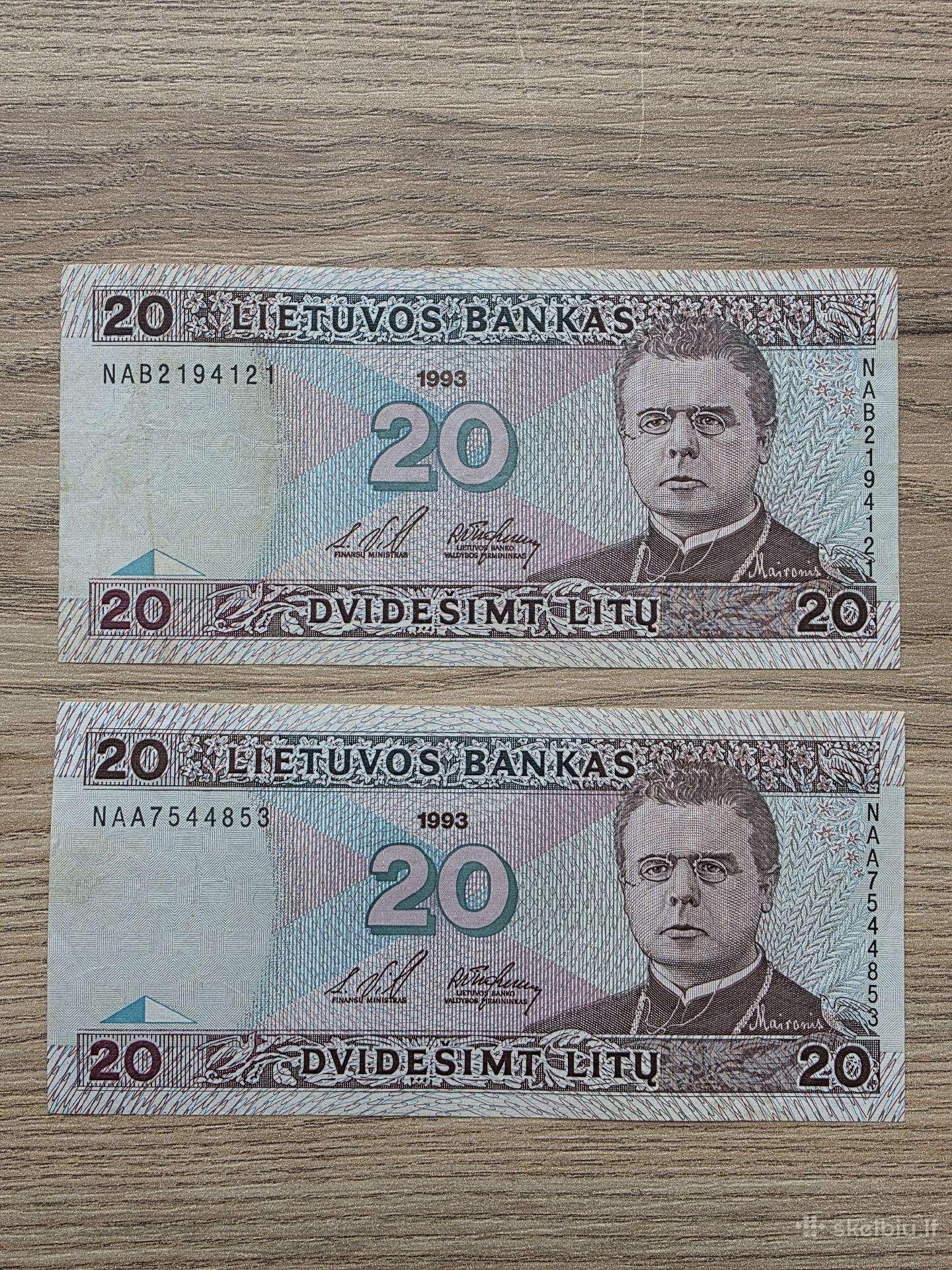 1993 metų 20 litų