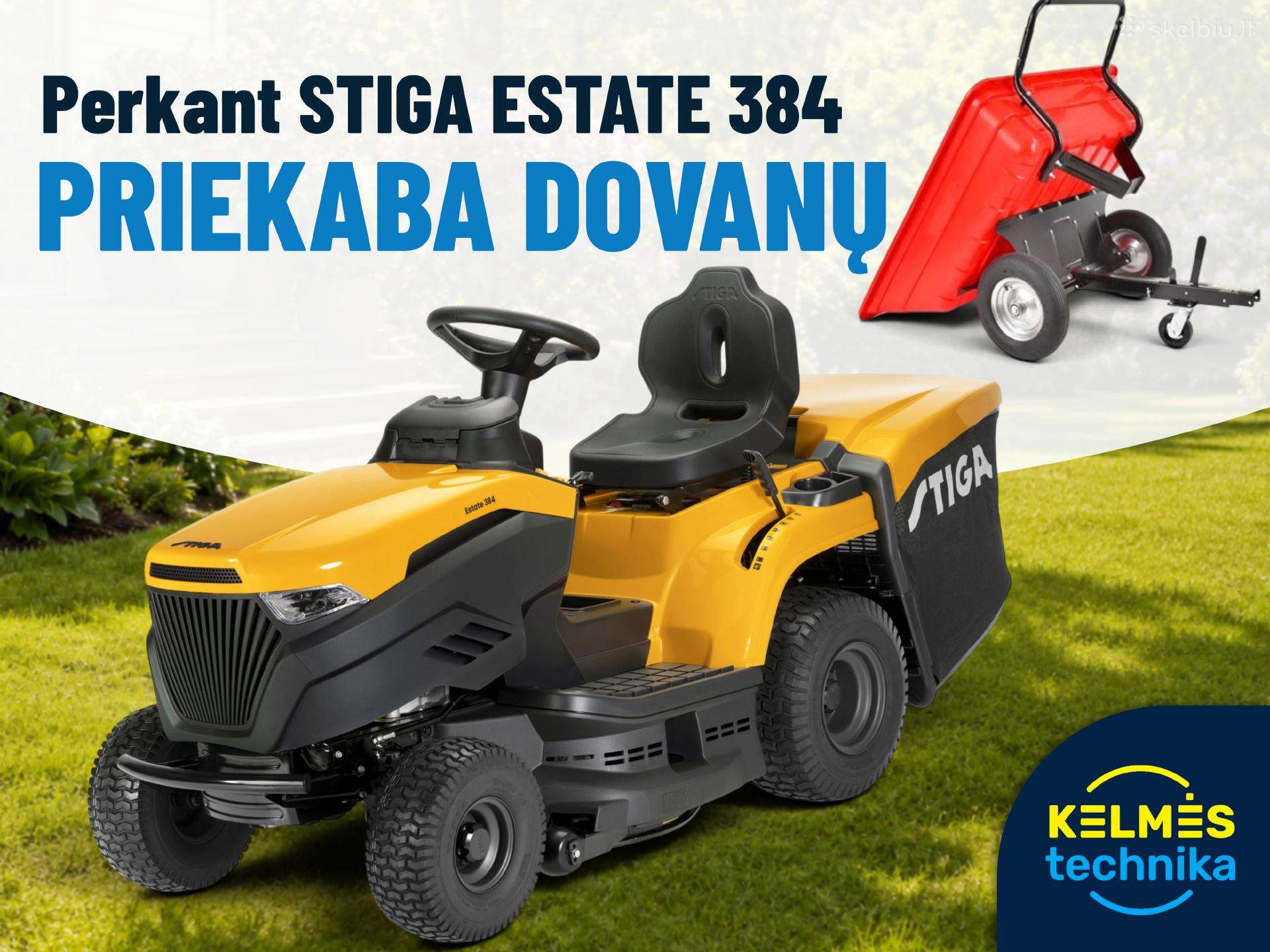 Galingas sodo traktoriukas Stiga Estate 384