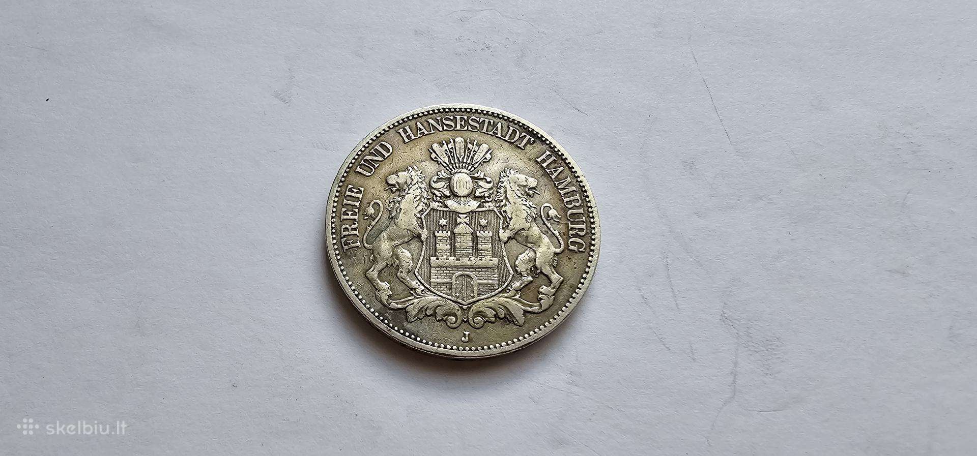 1876 5 markes Hamburgas