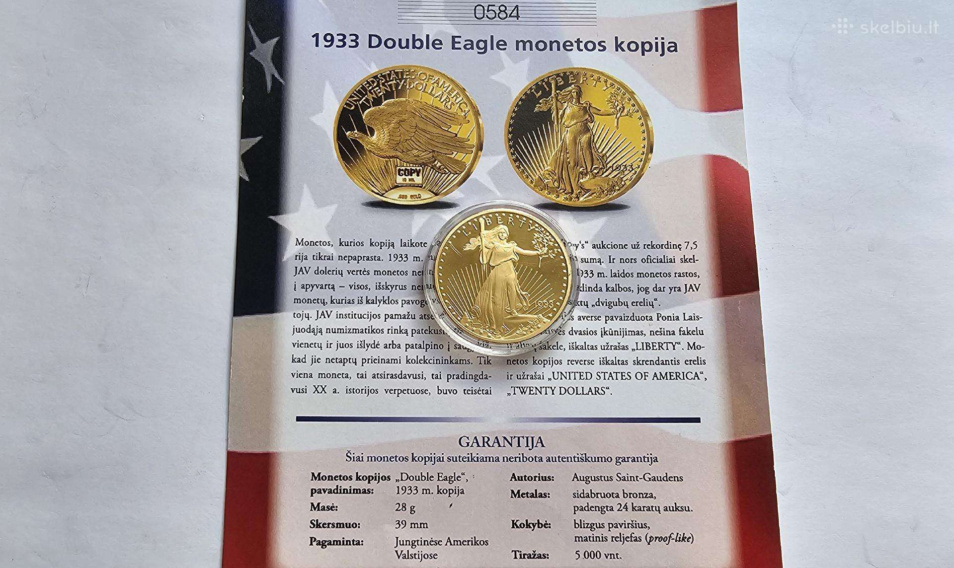 1933 Double eagle - dengta grynu auksu