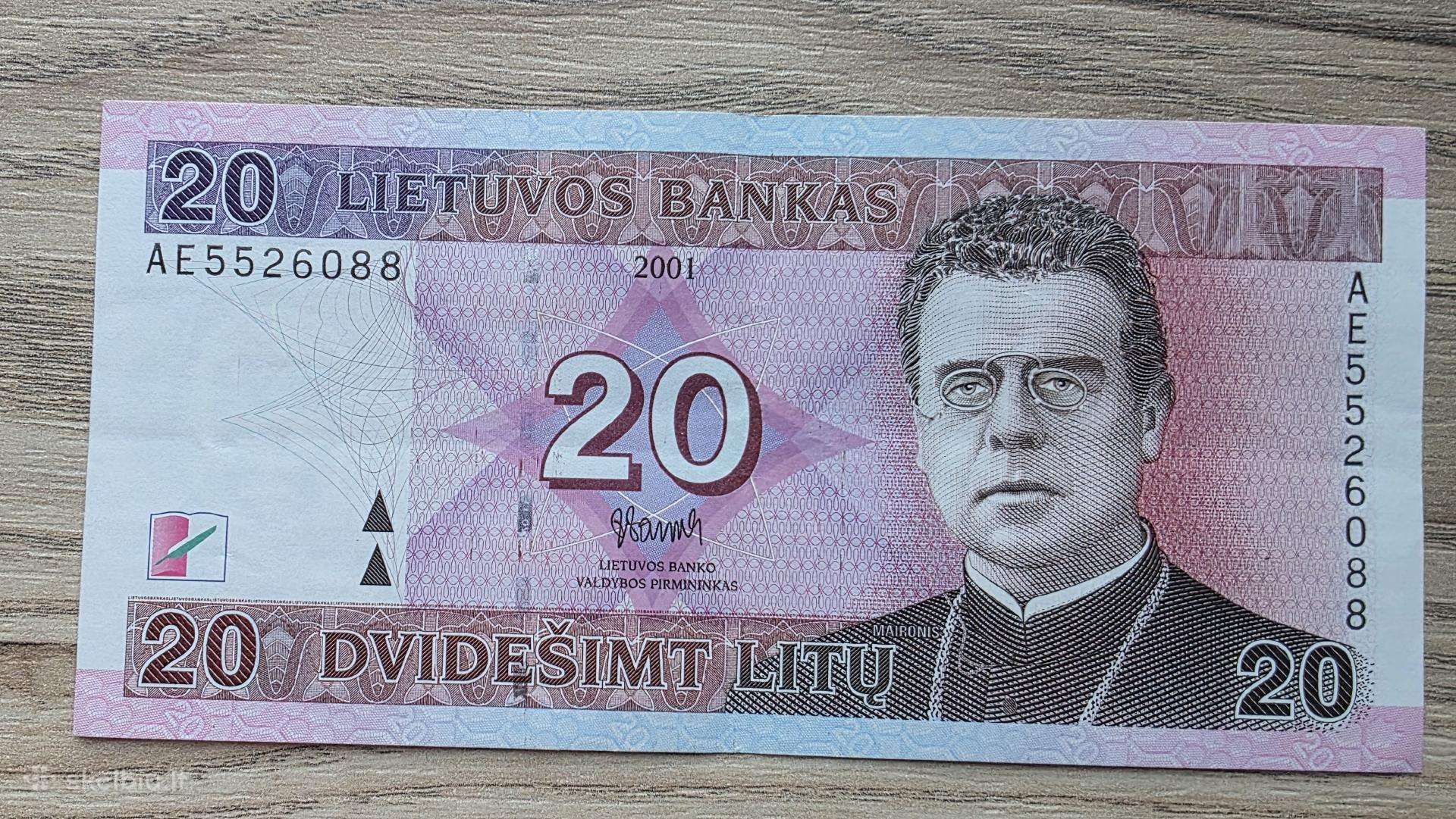2001 metų 20 litų