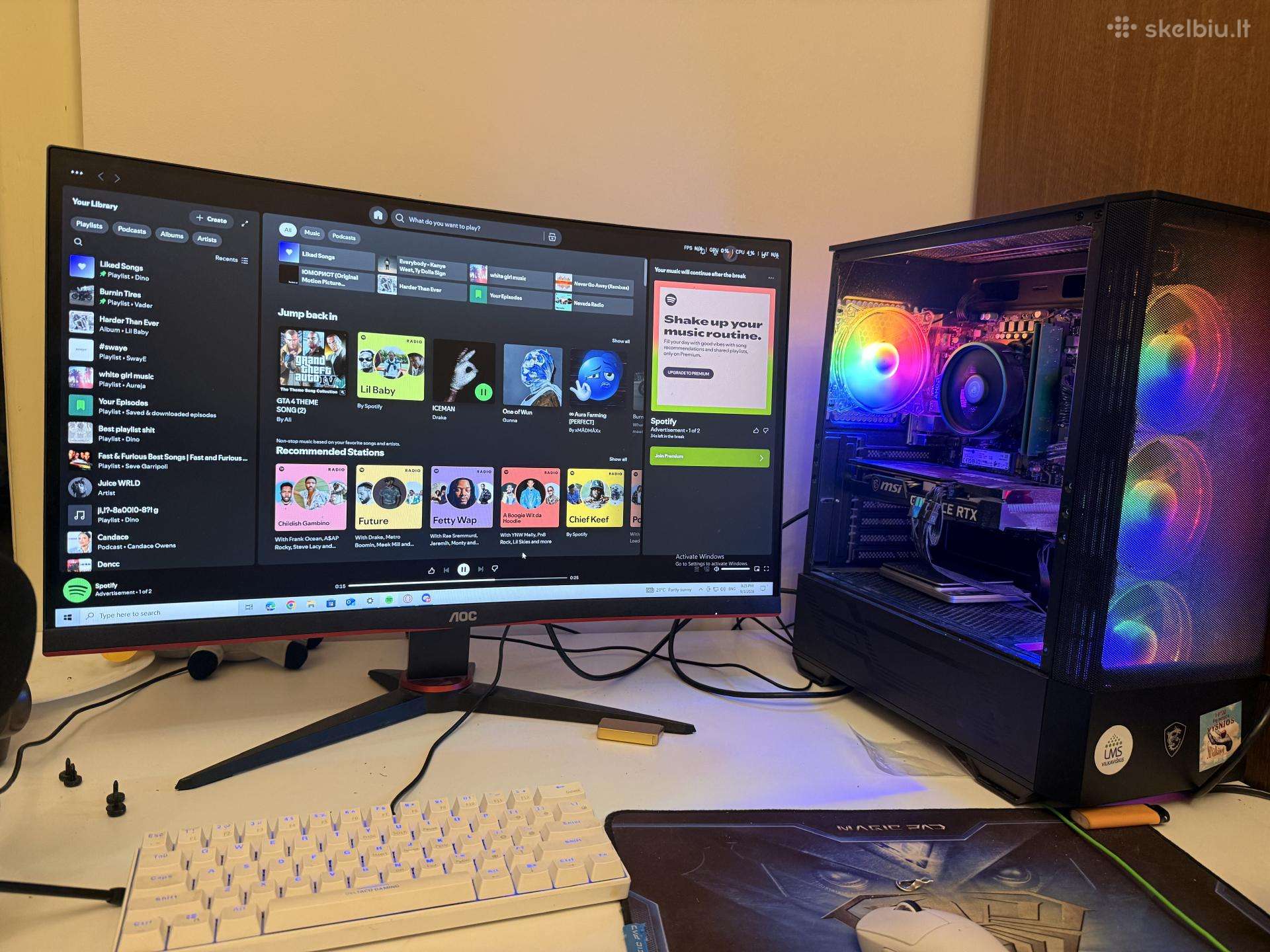 Kompiuteris su setup skubei parduodamas
