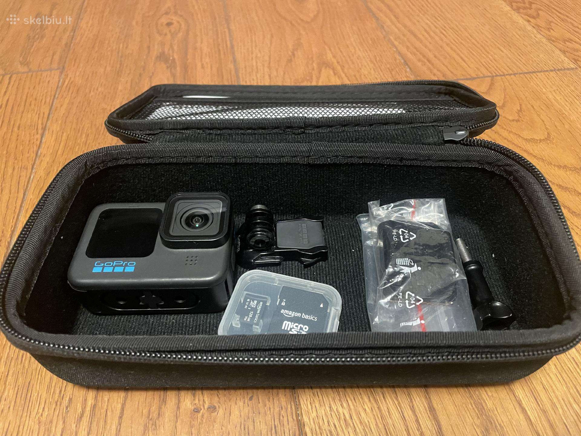 Gopro Hero 10 juoda (naudota) + 128gb Micro Sd
