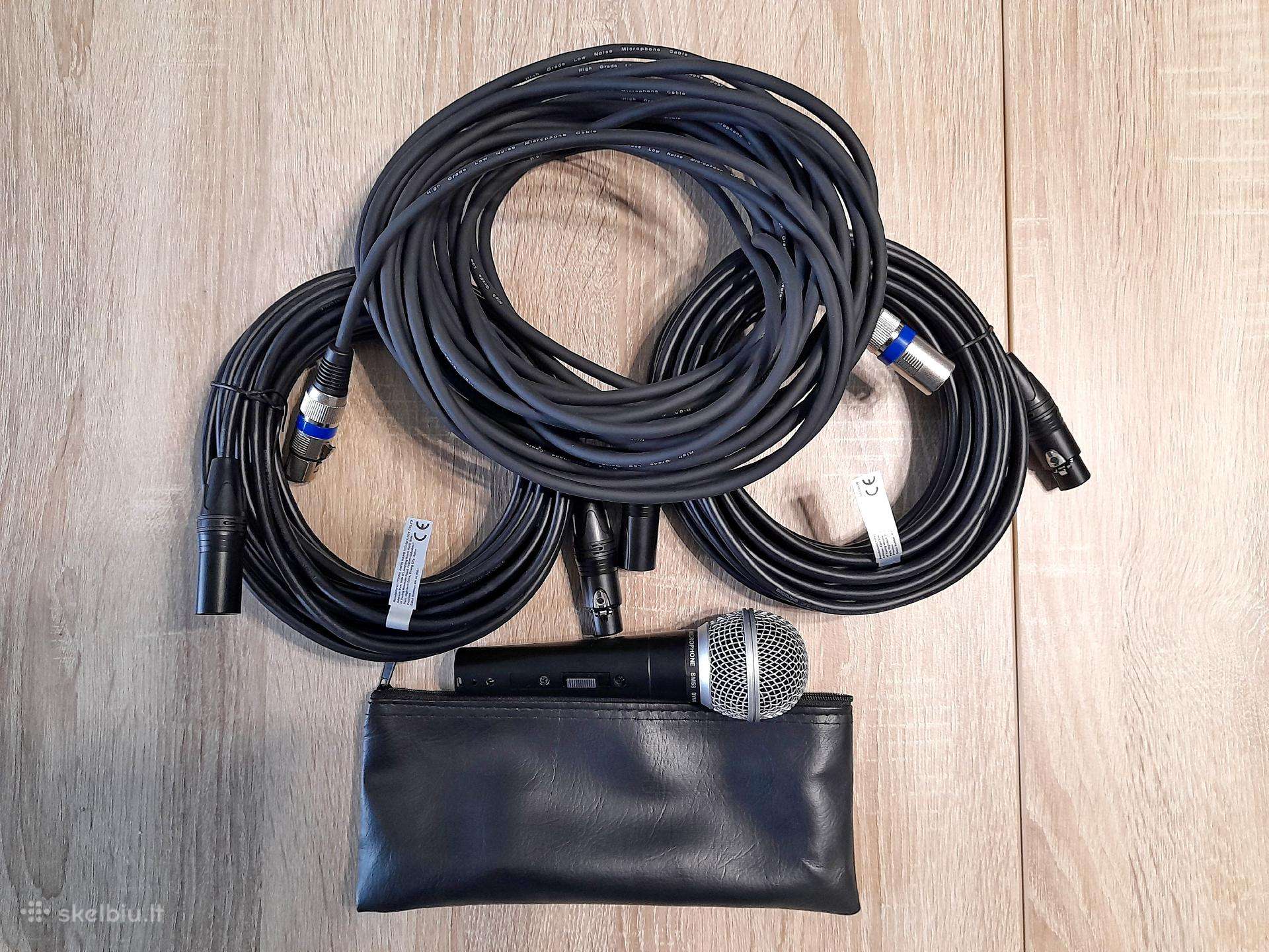 Naujas mikrofonas Sm 58, Xlr kabeliai