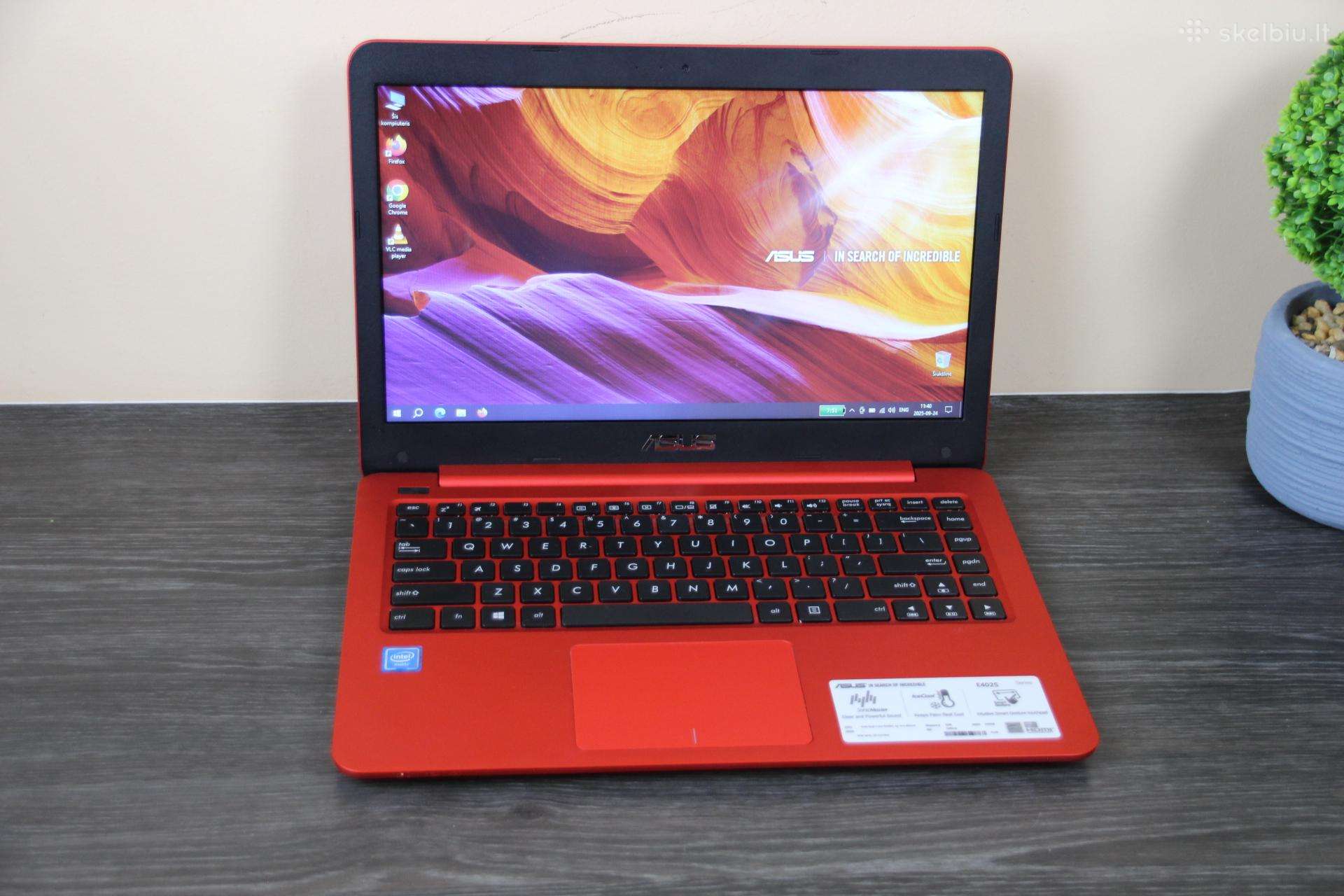 Raudonas Asus E402s 250 GB SSD geras akum.