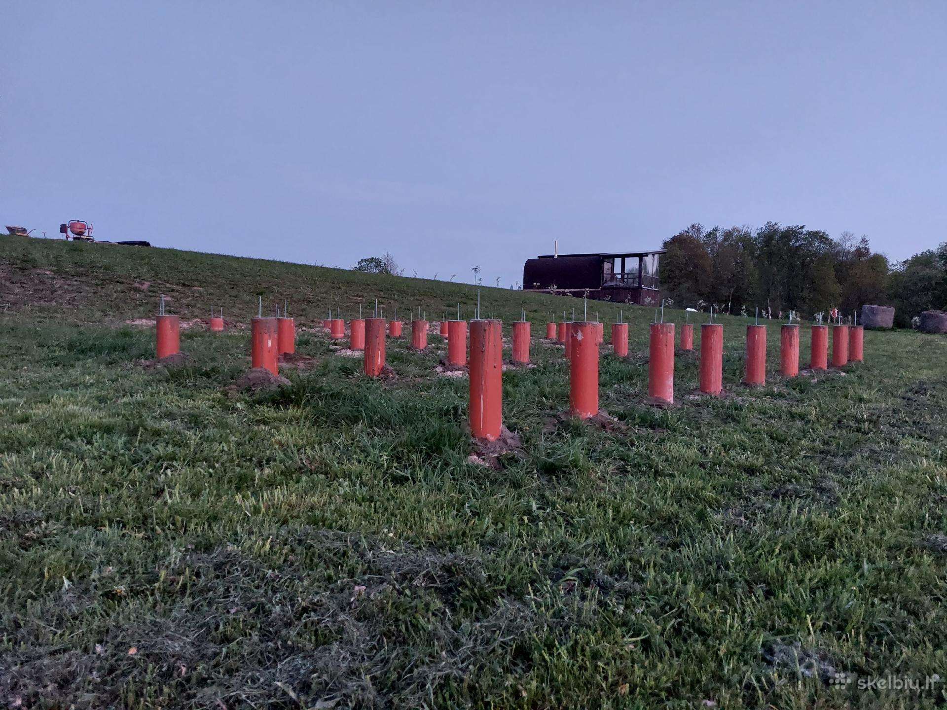 Polių betonavimas sodo nameliams, vasarnamiams
