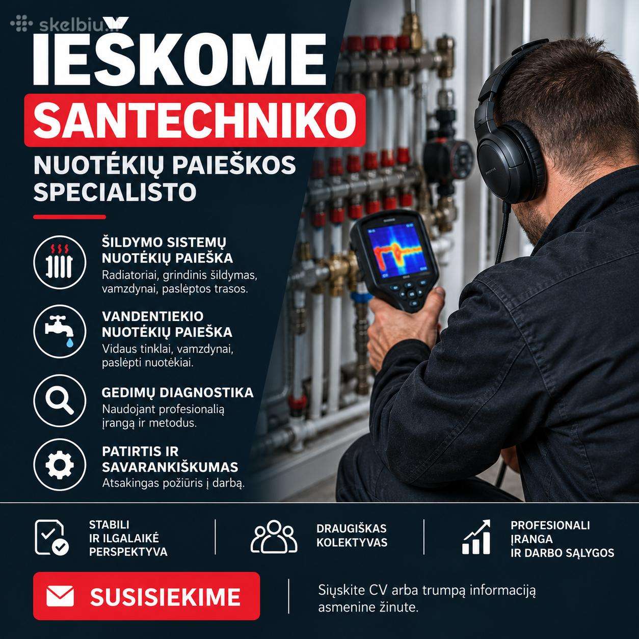Ieškome nuotėkių paieškos specialisto
