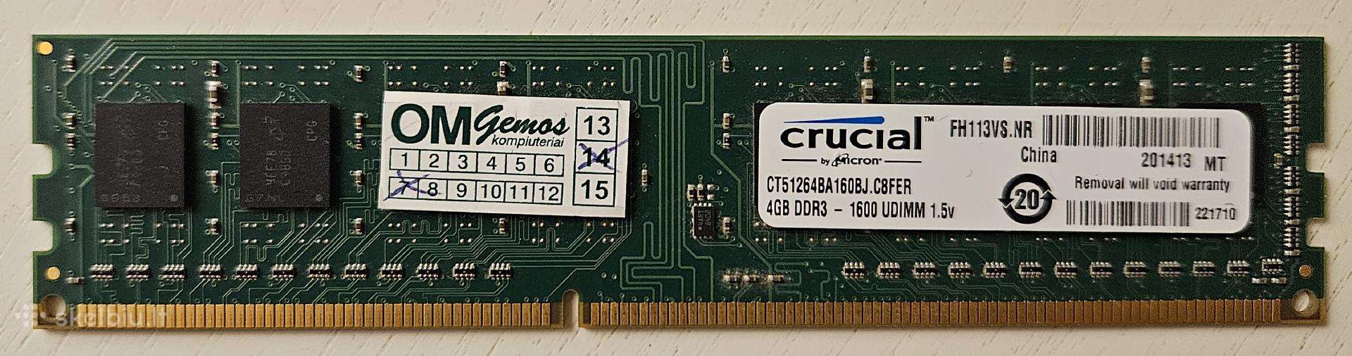 RAM Crucial 4gb Ddr3 1600