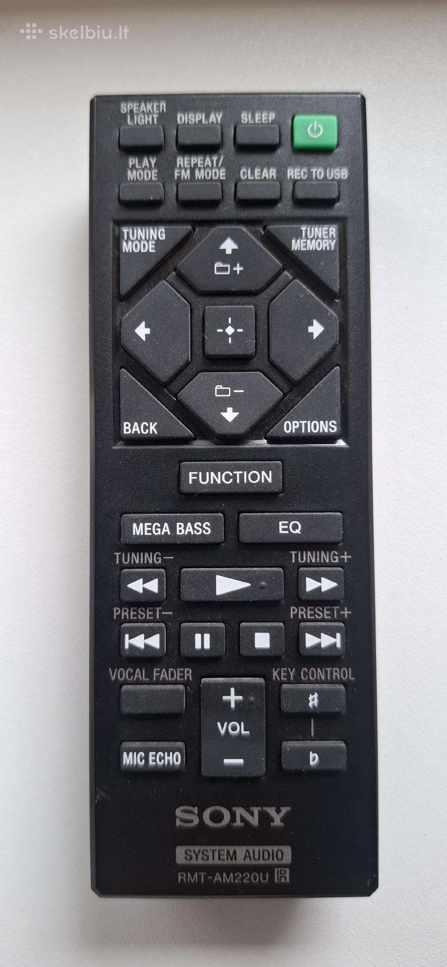 Sony Rmt-am220u distancinio valdymo pultas