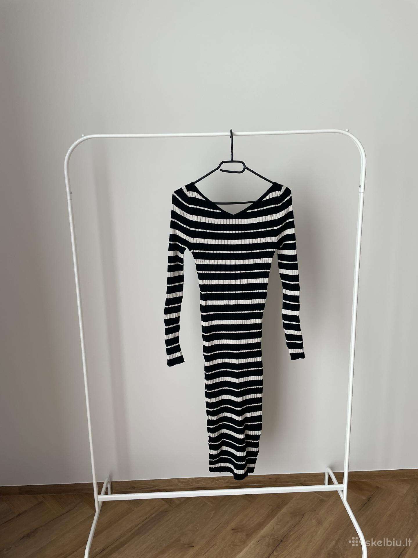 H&m dryžuota prigludusi midi suknelė S dydis