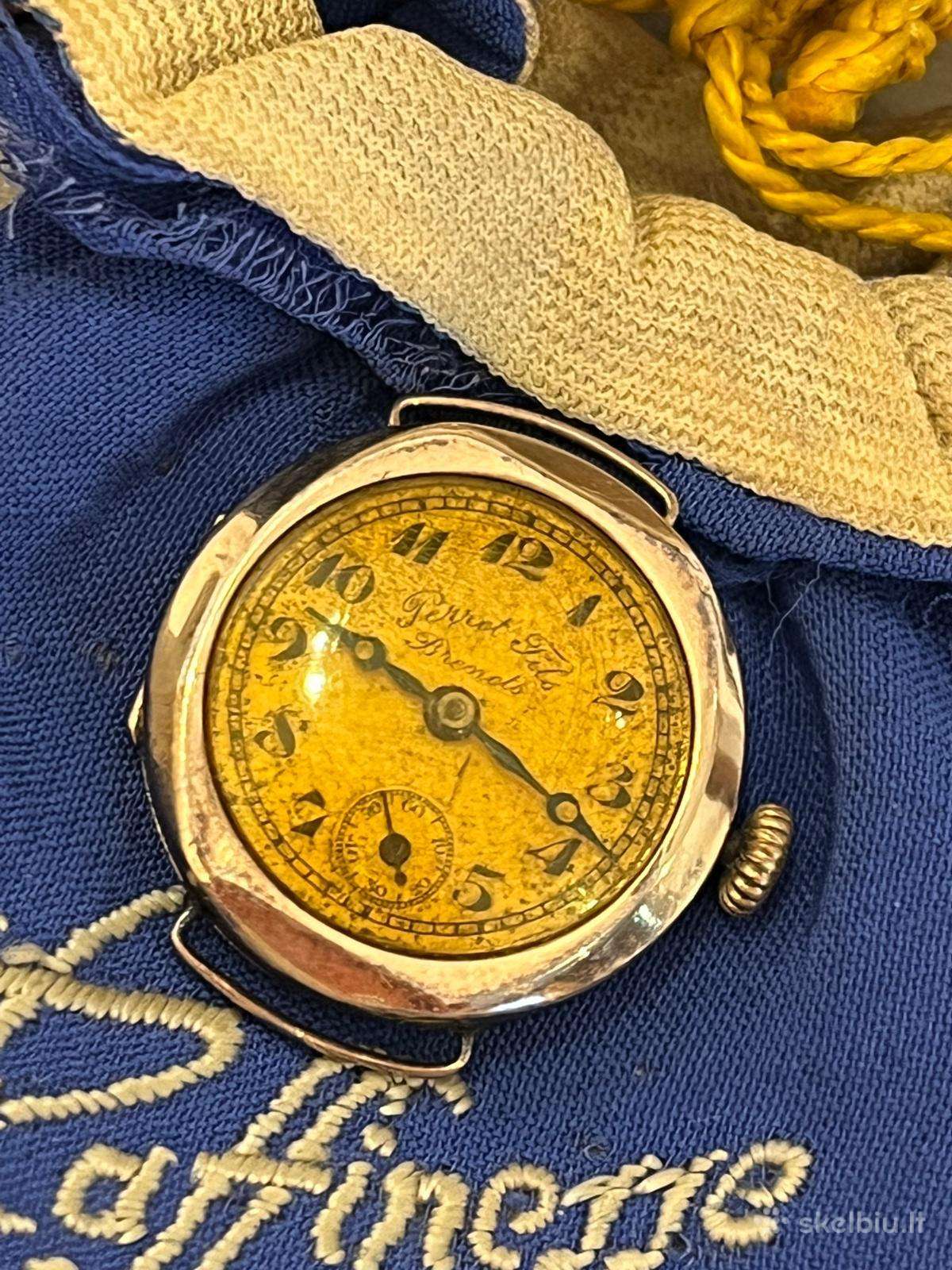 Vintažinis laikrodis Perret Fils Brenets, 14k gold