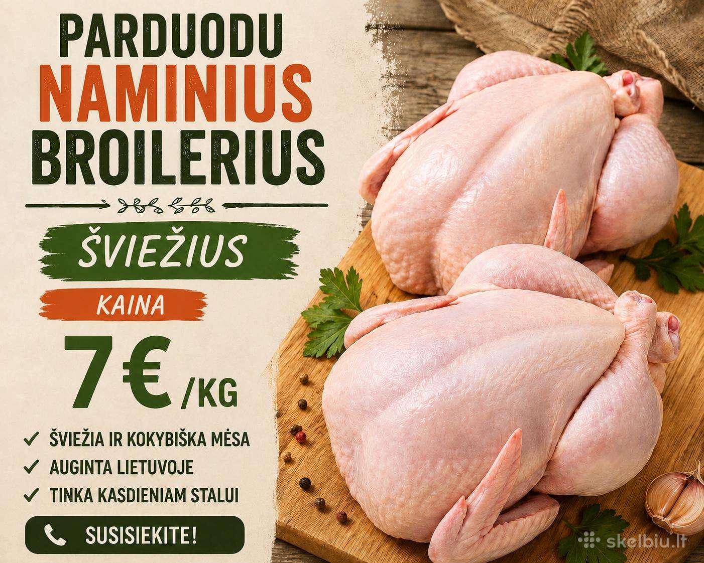 Parduodami Naminiai Broileriai