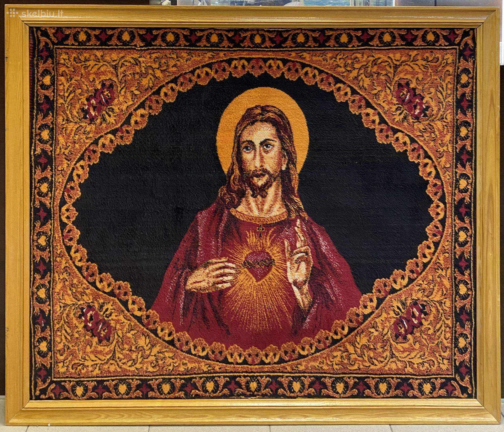 Vintažinis didelis paveikslas/gobelenas Jėzus