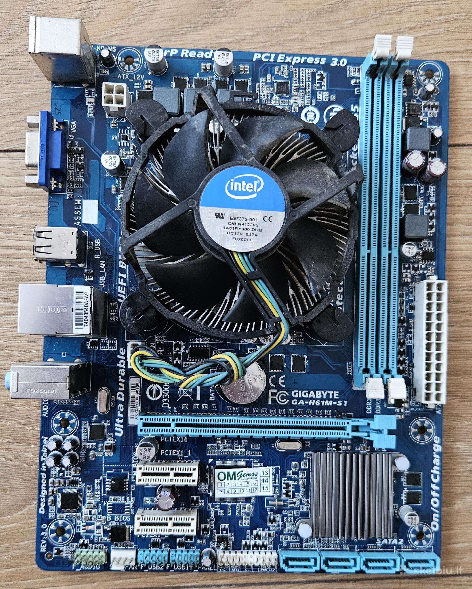 Pagrindinė plokštė Socket 1155 Gigabyte Ga-h61m-s1