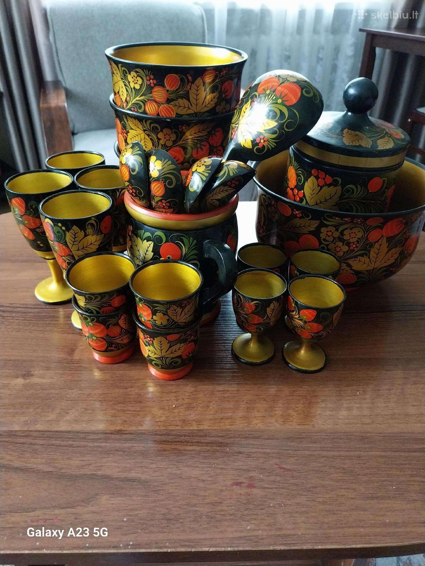 Chochloma,originalas,pikniko komplektas.