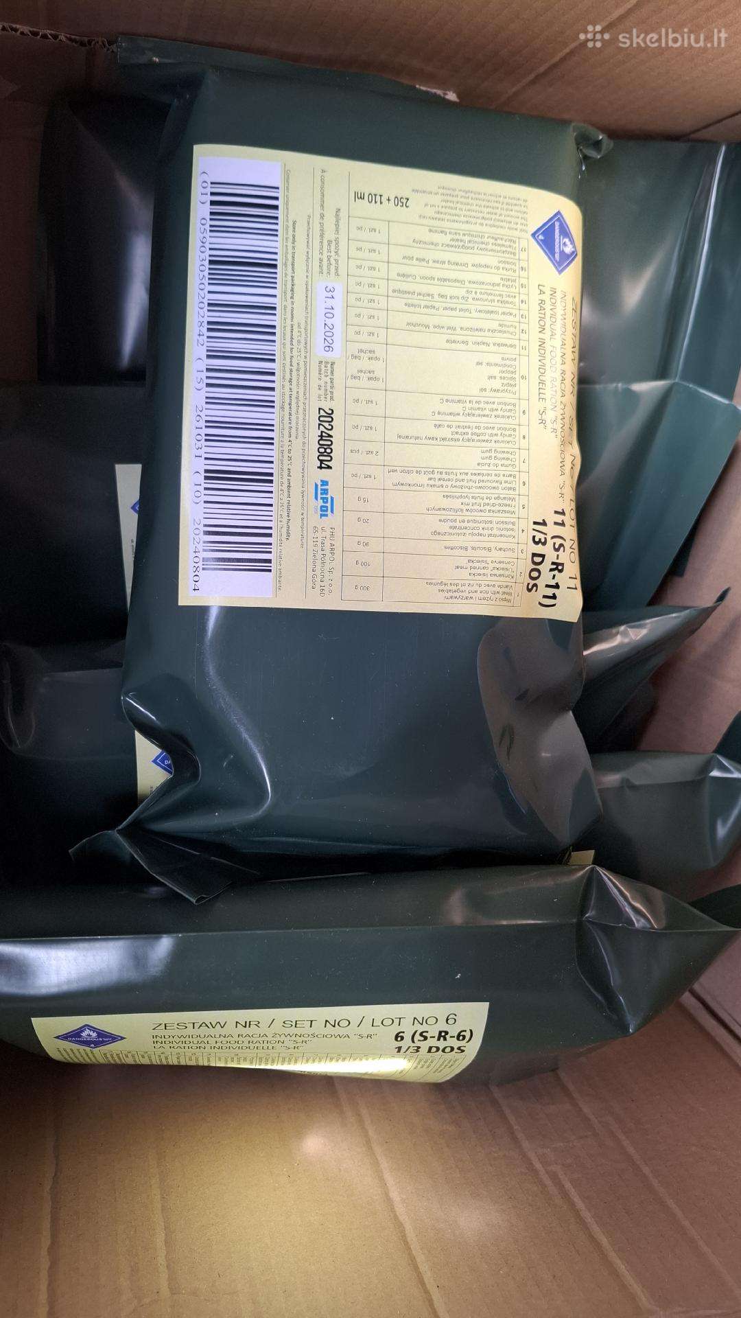 Lenkiškas kariškas sausas davinys Mre