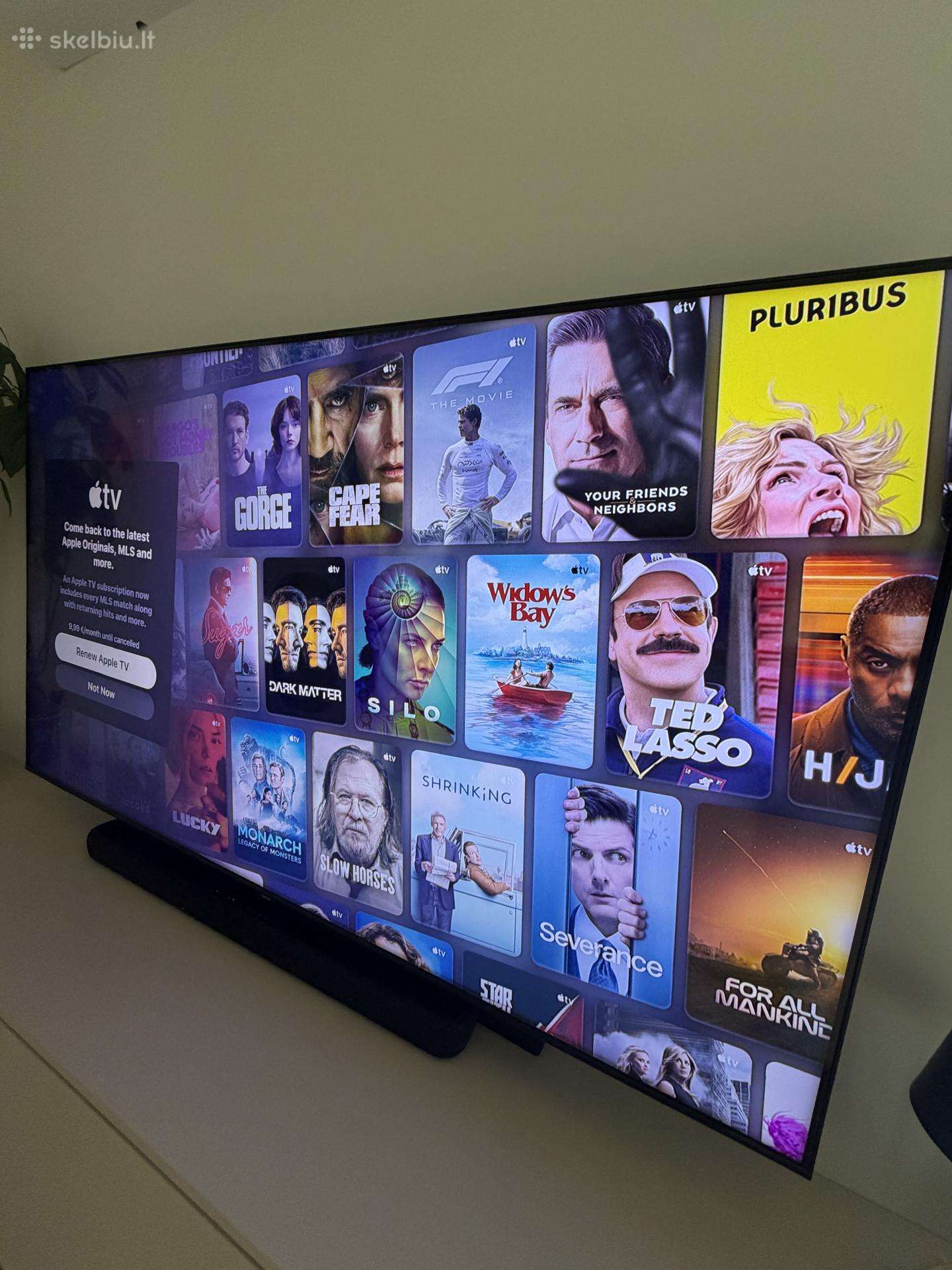 Samsung 75 coliu TV Qled 4k TV + sieninis stovas