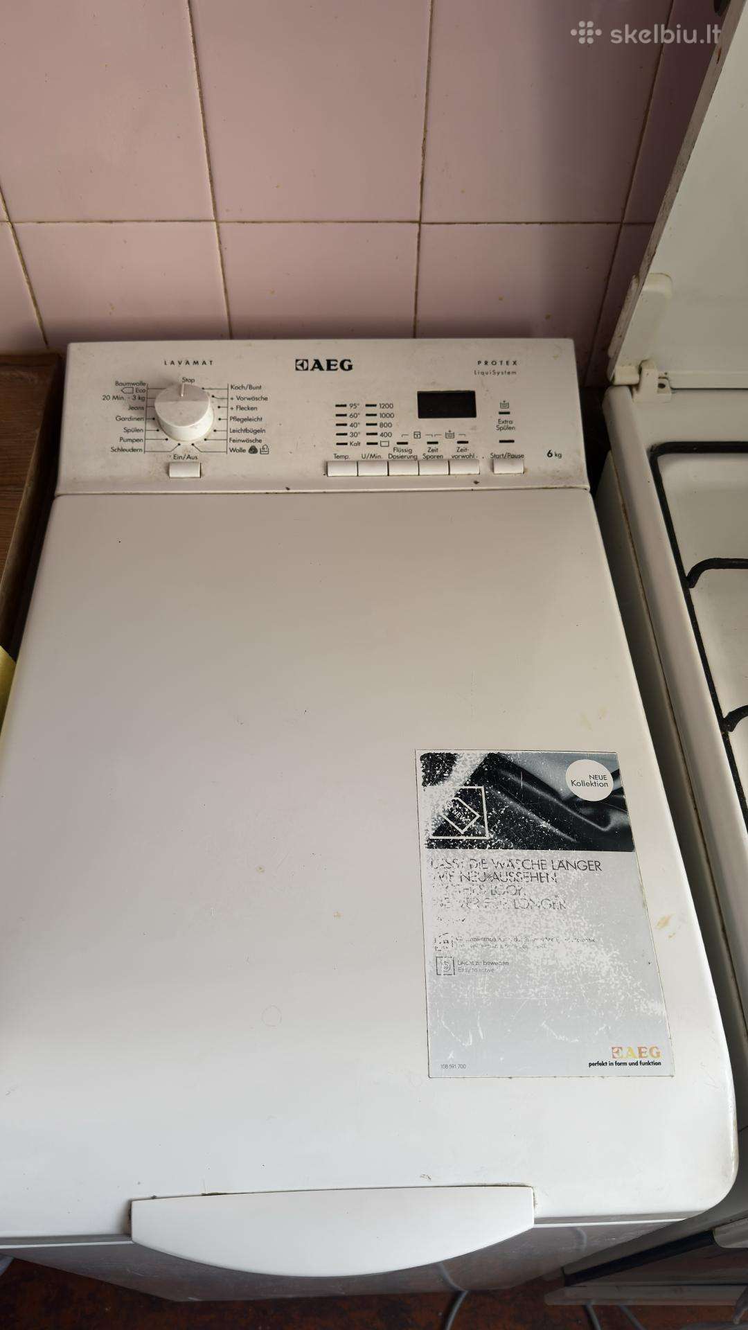 Aeg L60260tl1 skalbimo mašina iš viršaus, 6 kg