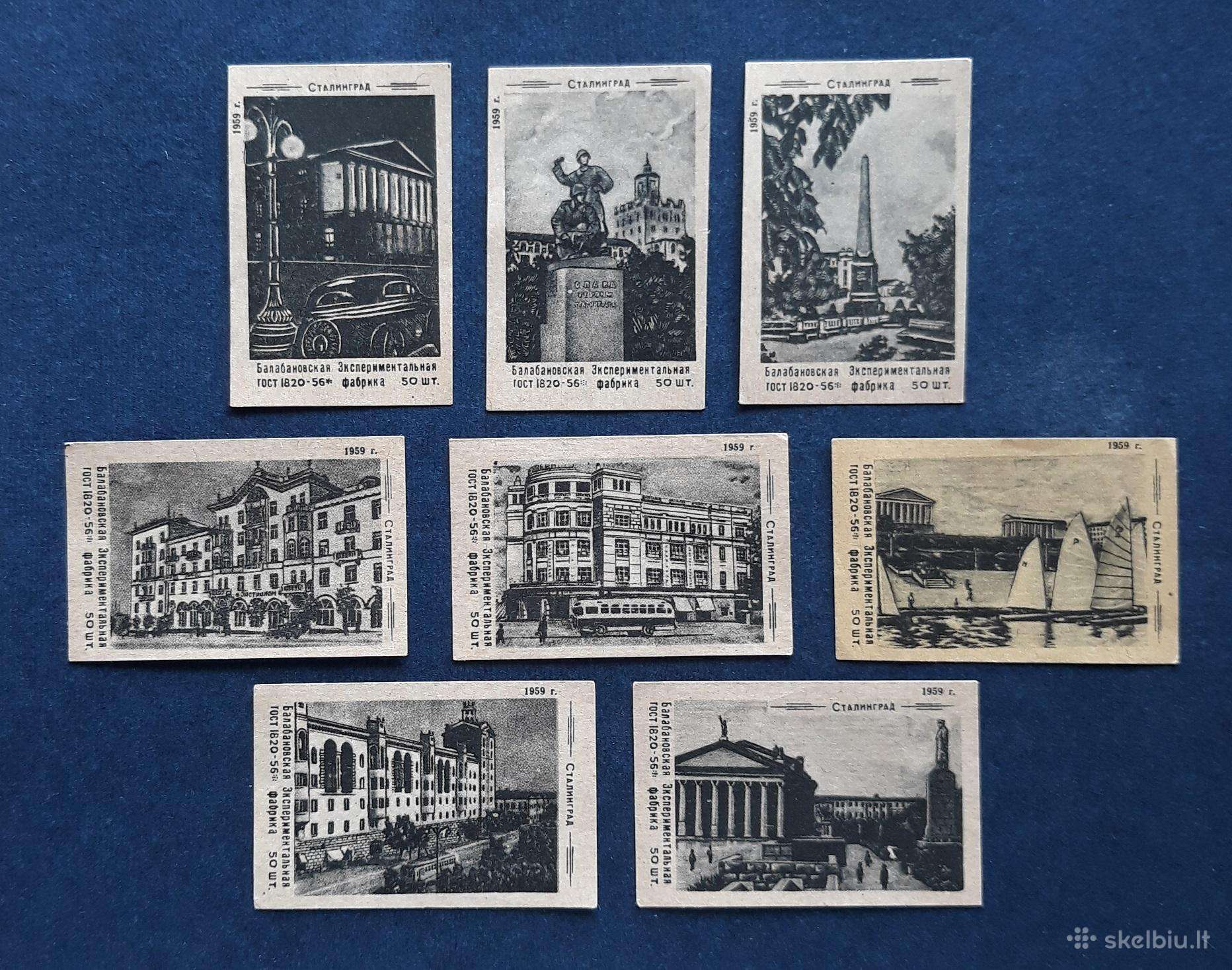 Degtukų etiketė 1959 Stalingradas Serija-8vnt
