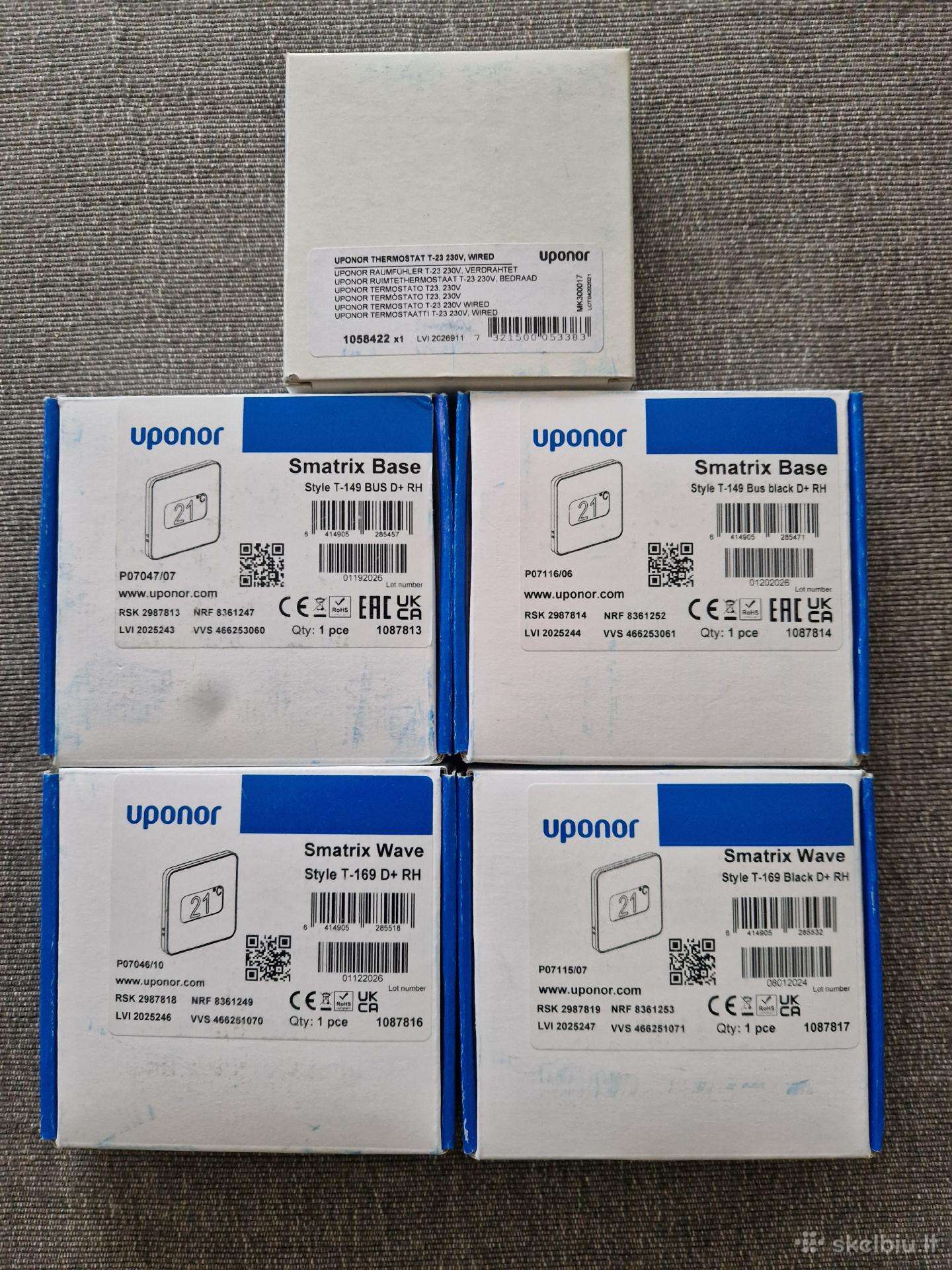 Uponor T-23, T-149, T-169 Termostatai