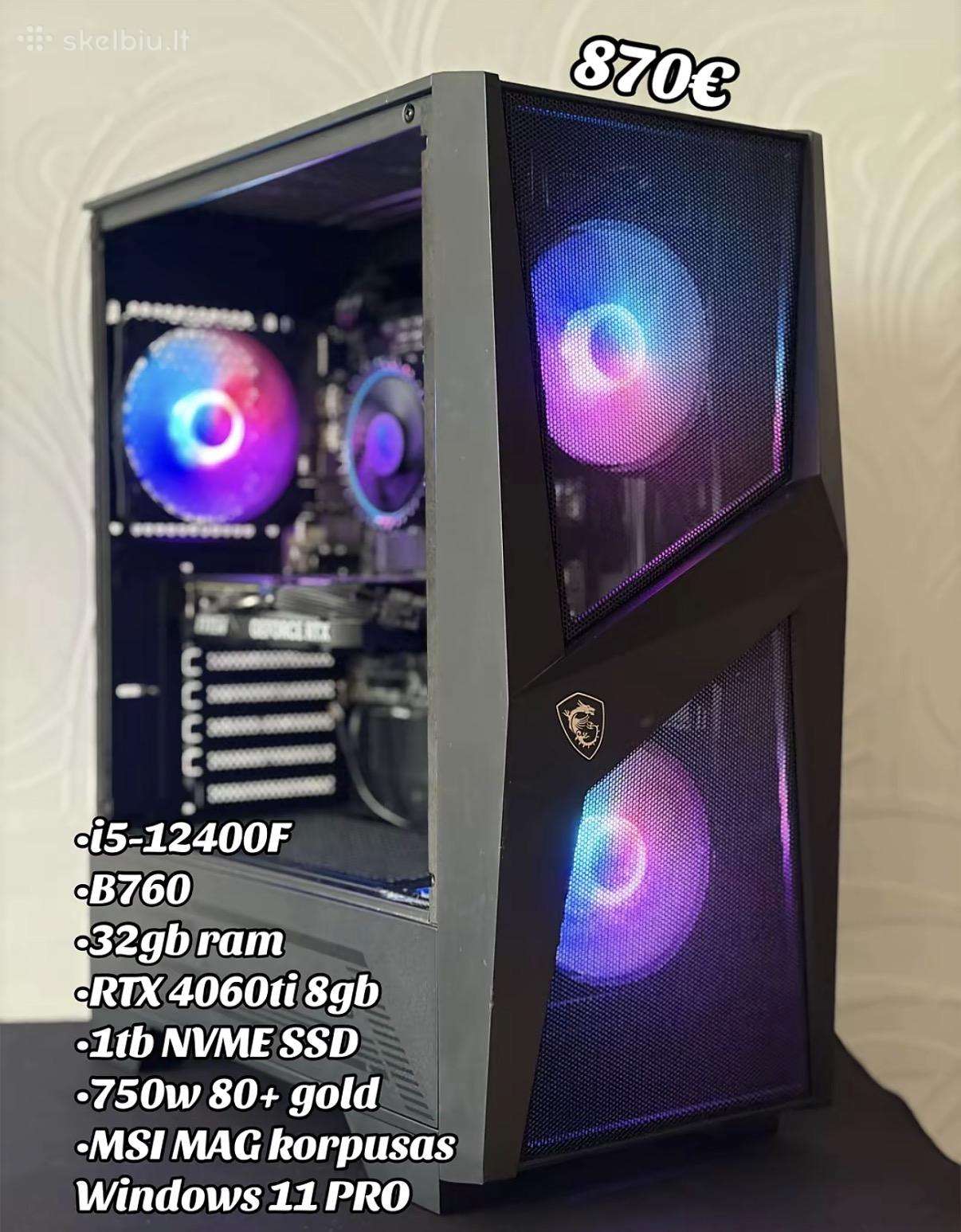 Stacionarūs kompiuteriai nuo 20 iki 870 eur