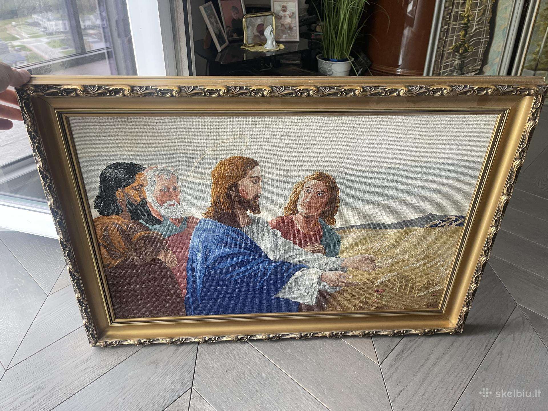 Vintažinis siuvinėtas paveikslas