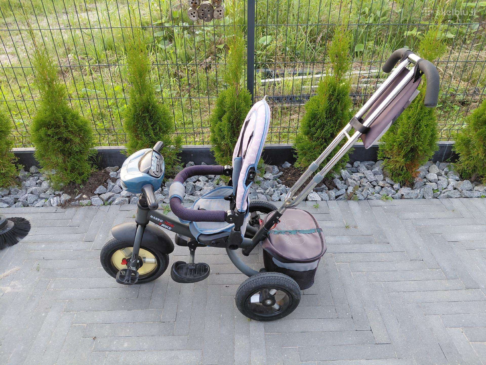 Vaikiškas triratukas Nakko su stūmimo rankena
