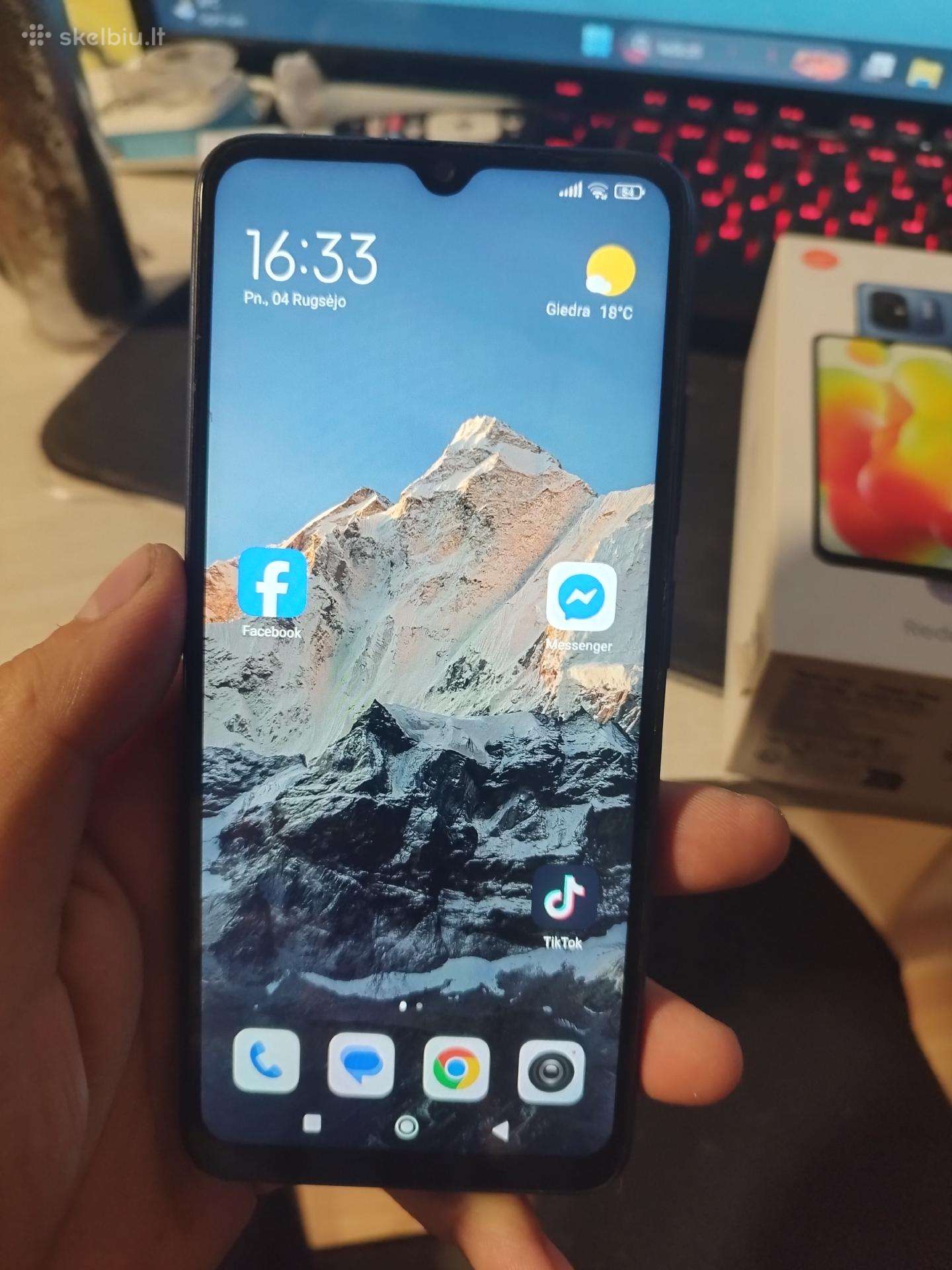 Xiaomi redmi 12c su dėklu,dėžute