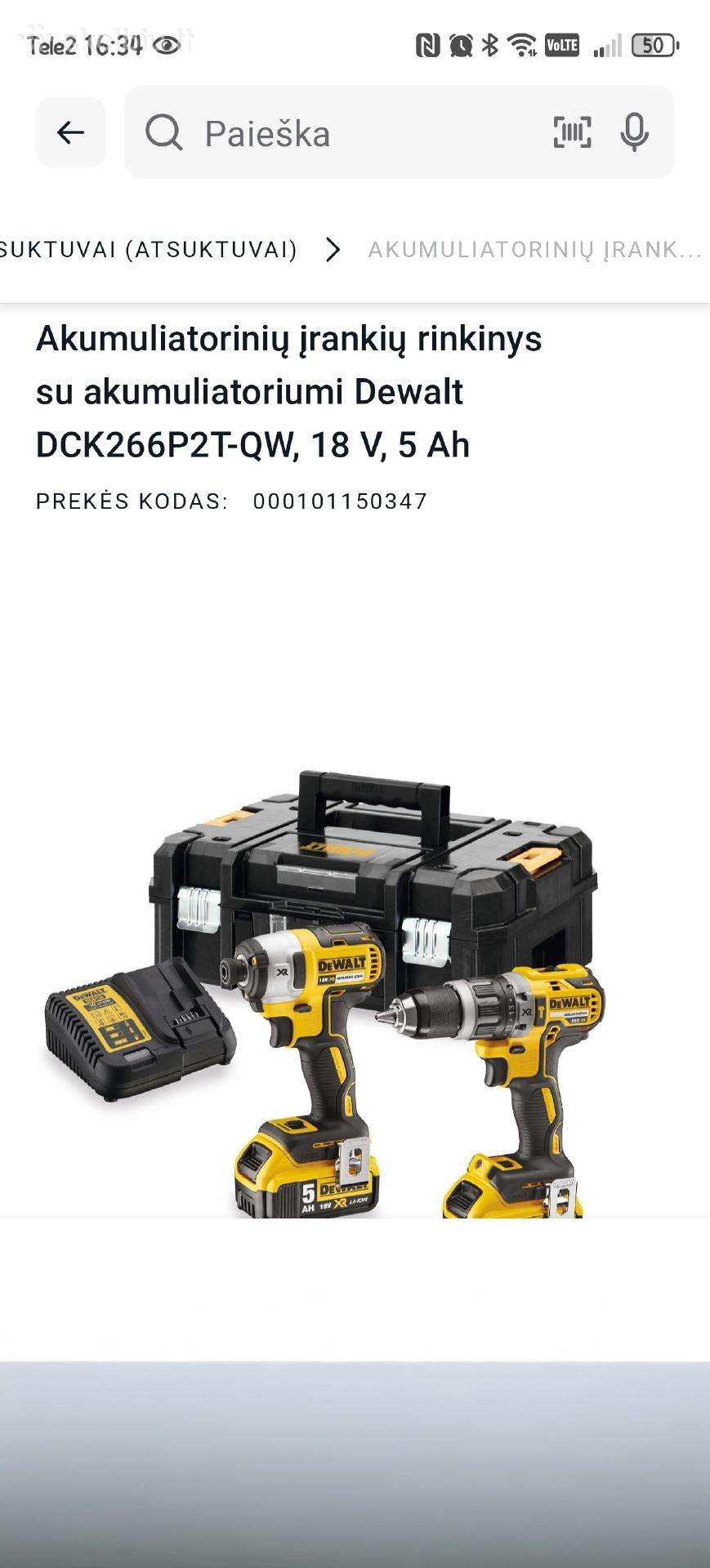 Naujas Dewalt suktuvu rinkinys