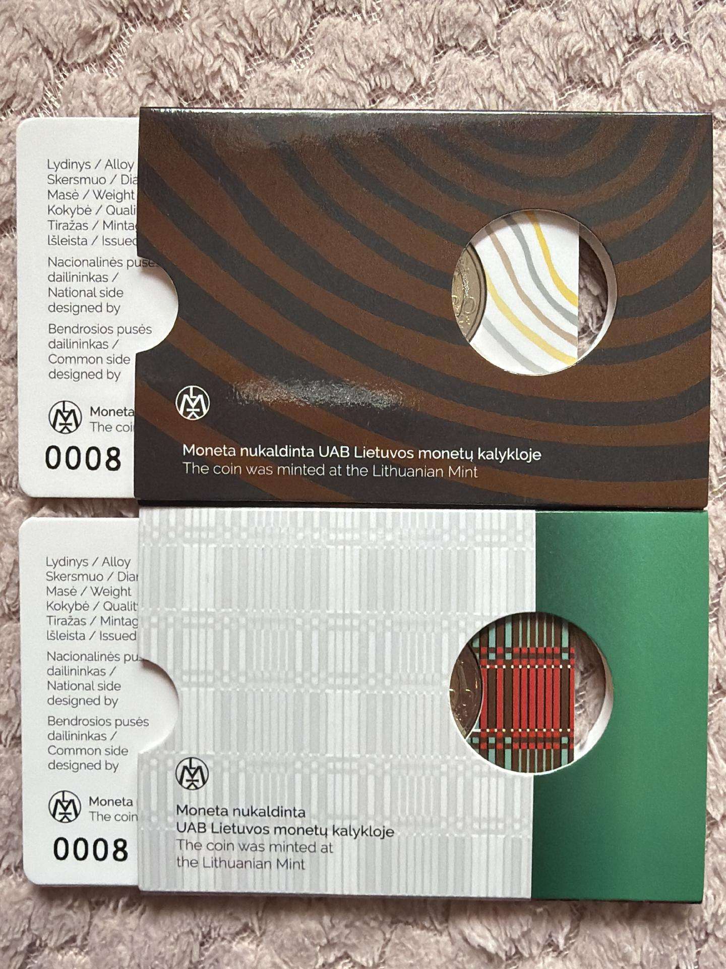 2019m. 2eur. Bu kortelėle vienotais numeriais
