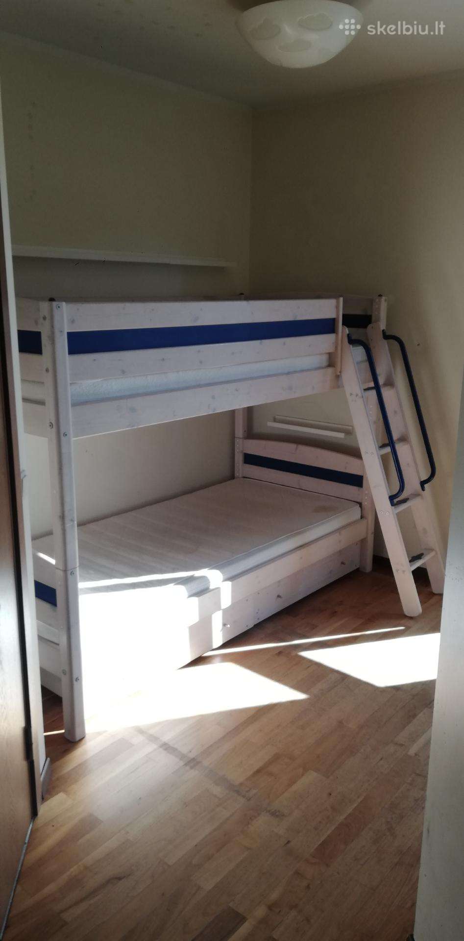 Medinė dviaukštė Ikea Ribba lova su stalčiais
