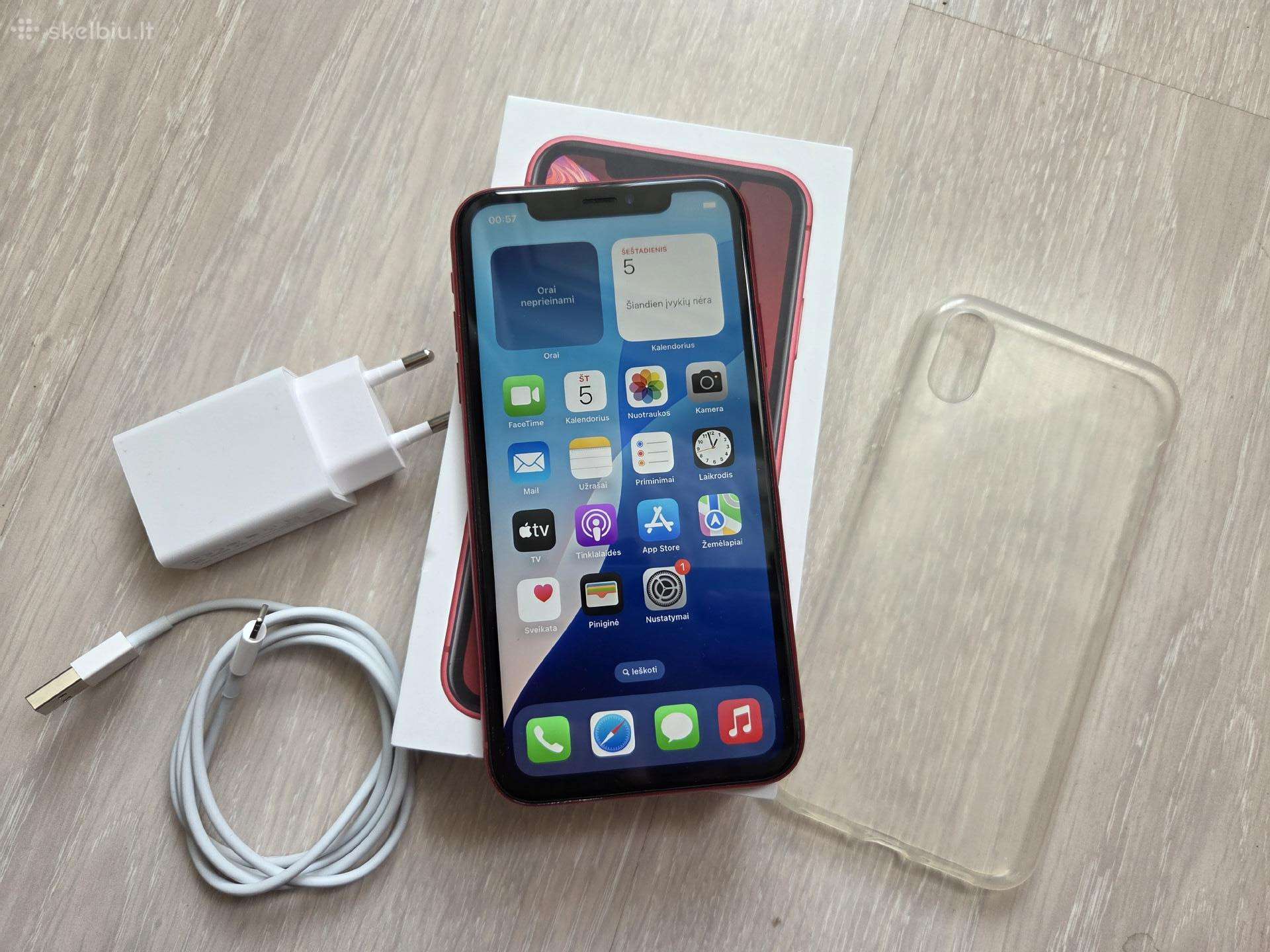 iPhone Xr 64gb, baterija 93 %, tvarkingas