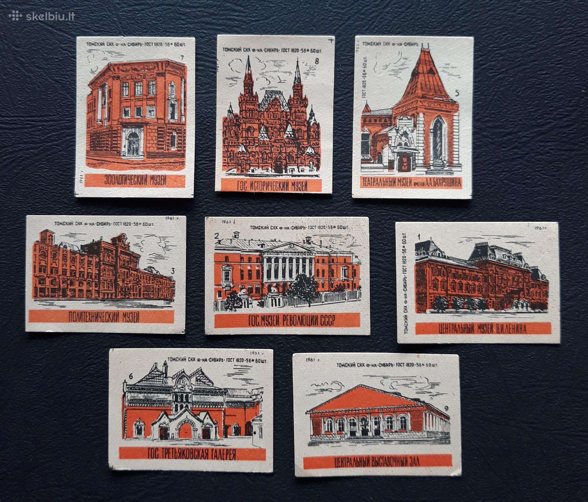 Degtukų etiketė 1961 Maskva Serija-8vnt / Sibir