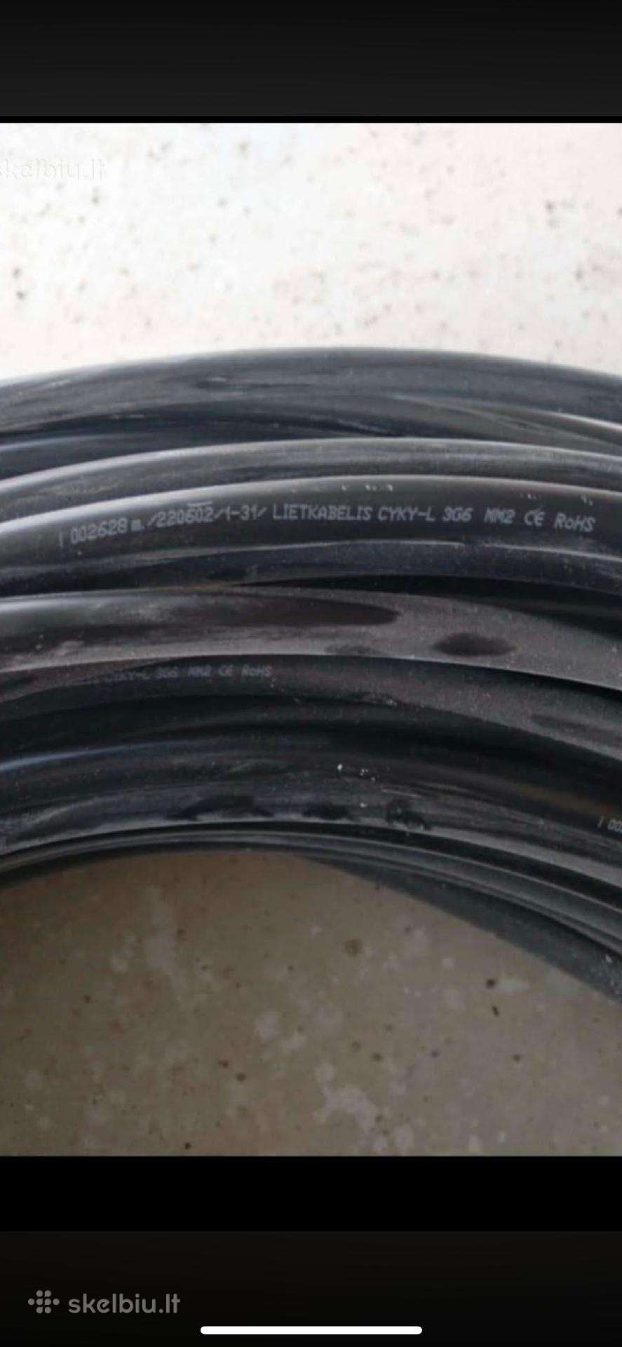 Varinis monolitinis kabelis Cyky-j 3x6 mm²
