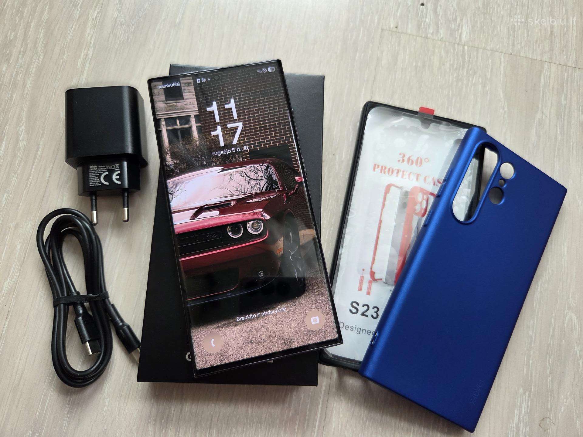 Samsung S23 Ultra 256gb, tavrkingas, pilnu komplek